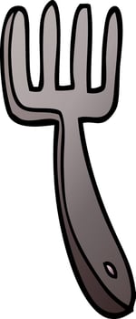cartoon doodle fork vector