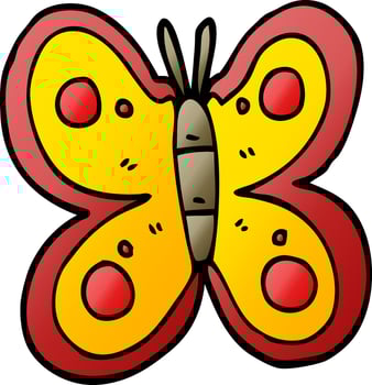 cartoon doodle huge butterfly vector