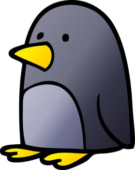 cartoon doodle christmas penguin vector
