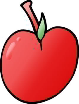 cartoon doodle of an apple vector