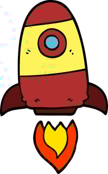cartoon doodle space rocket vector