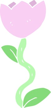 flat color illustration of a cartoon flower vector