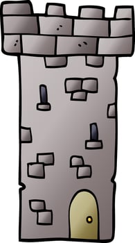 cartoon doodle castle tower vector