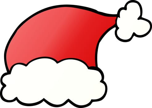 cartoon doodle santa hat vector