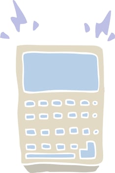 flat color style cartoon calculator vector