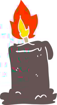cartoon doodle burning candle vector