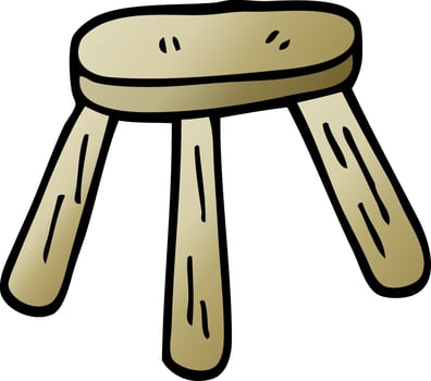 cartoon doodle of a wooden stool vector