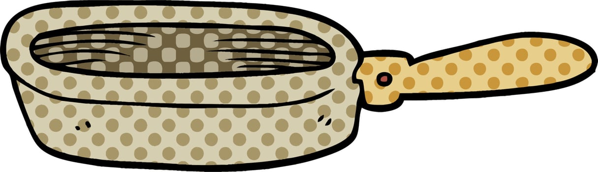 cartoon doodle of a frying pan vector