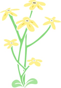 flat color style cartoon flower vector