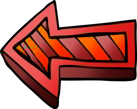 cartoon doodle directing arrow vector