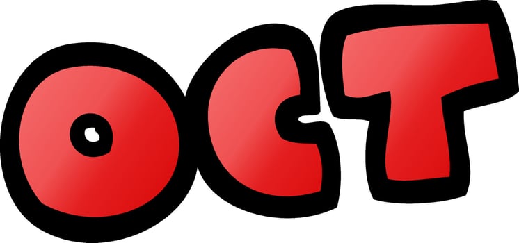cartoon doodle month of october vector