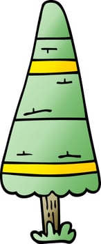 cartoon doodle christmas tree vector