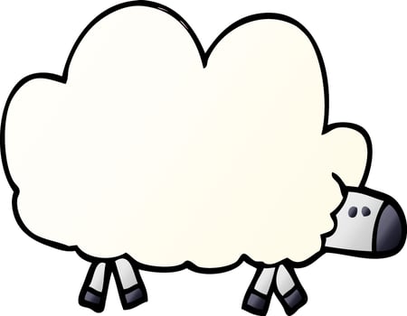 cartoon doodle of a sheep vector
