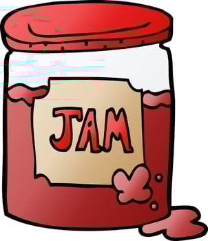 cartoon doodle jam pot vector
