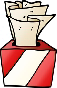 cartoon doodle box of tissues vector