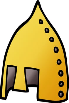 cartoon doodle viking helmet vector