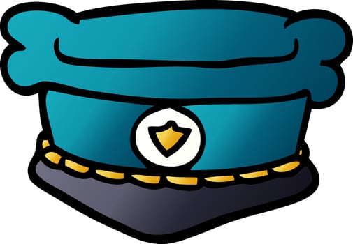 cartoon doodle police hat vector