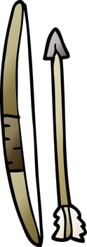 cartoon doodle of a bow and arrow vector