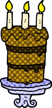 cartoon doodle chocolate cake vector