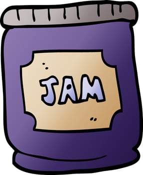 cartoon doodle jam pot vector