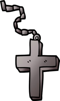 cartoon doodle metal cross vector
