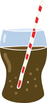 flat color illustration of a cartoon fizzy drink vector