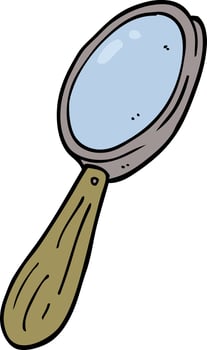 cartoon doodle magnifying glass vector