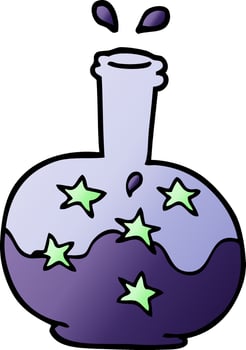 cartoon doodle magic potion vector