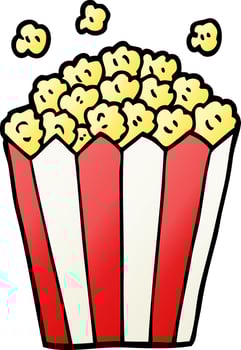 cartoon doodle cinema popcorn vector