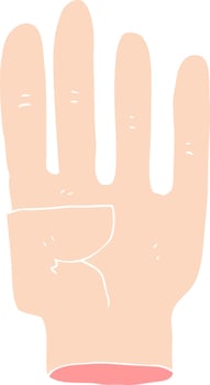 flat color illustration of a cartoon hand vector