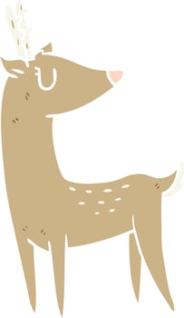 flat color style cartoon deer vector
