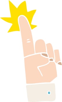 cartoon doodle pointing hand vector