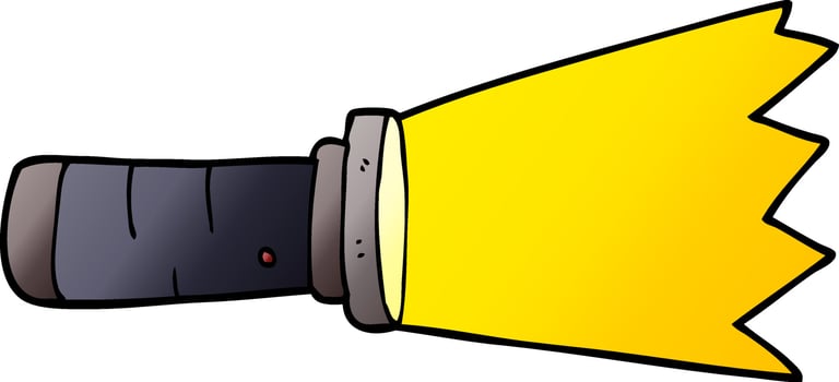 cartoon doodle lit torch vector