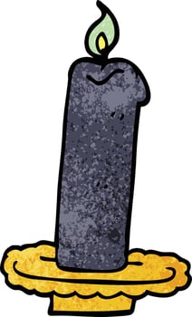 cartoon doodle burning halloween candle vector