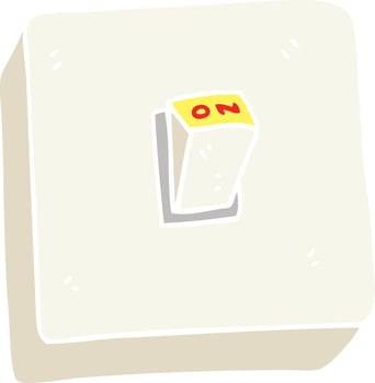 flat color illustration of a cartoon light switch vector