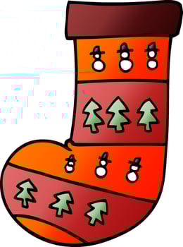 cartoon doodle christmas stocking vector