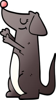 cartoon doodle well behaved dog vector