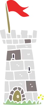 cartoon doodle castle tower vector
