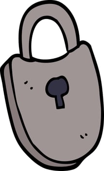 cartoon doodle locked padlock vector