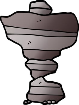 cartoon doodle of stacked stone vector
