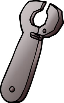 cartoon doodle spanner tool vector