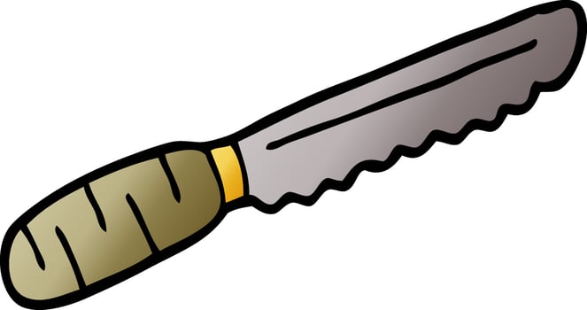 cartoon doodle bread knife vector