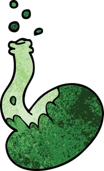 cartoon doodle bubbling chemicals vector