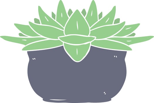 flat color style cartoon succulent plant vector