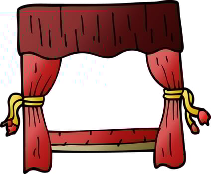cartoon doodle stage curtains vector