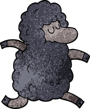 cartoon doodle black sheep vector