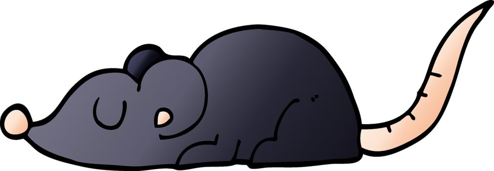 cartoon doodle black rat vector
