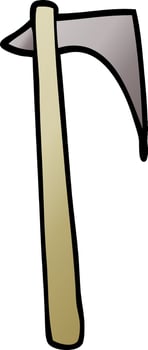 cartoon doodle sharp axe vector