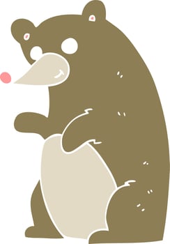 flat color illustration of bear vector