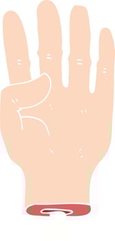 flat color illustration of hand vector